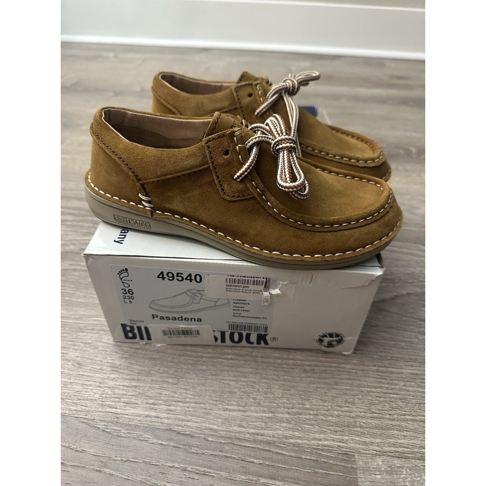 Birkenstock Pasadena Women's Shoes Sz 36/U.S 5 Nut Suede Moccasin NEW w/BOX